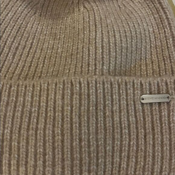 Steve Madden Light Brown Pom Pom Beanie - Picture 5 of 5